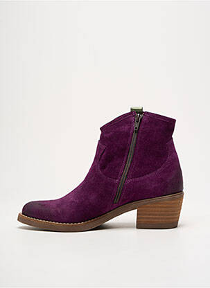 Botine/ghete vârf ascuțit toc de 4 la 6 cm violet MKD femeie
