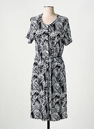 Rochie midi imprimeu fantezie mâneci scurte negru RINGELLA femeie
