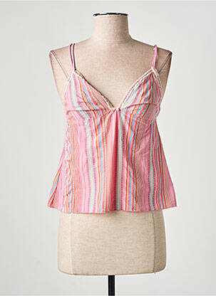 Top/caraco bretele elastice reglabile roz LOU femeie