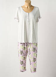 Pijama mâneci scurte gri BARANDI femme