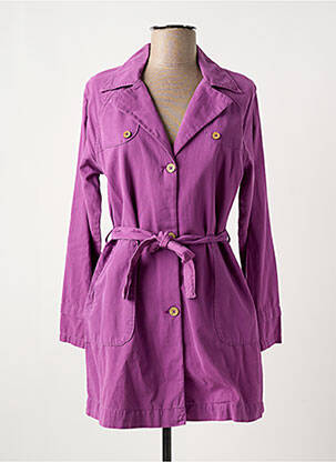 Trench țesătură poplin fără glugă violet AGATHE & LOUISE femeie