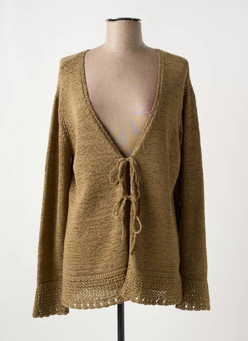 Vestă cu mâneci lungi verde FINETTE femeie