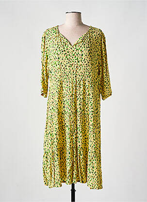 Rochie midi croială fluidă mâneci 3/4 galben AGATHE & LOUISE femeie