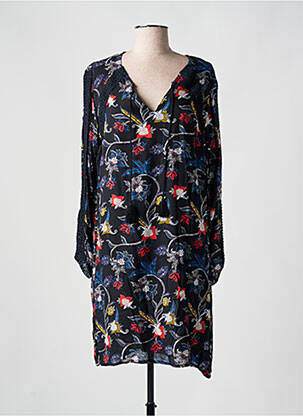 Rochie midi imprimeu floral mâneci lungi albastru THALASSA femeie