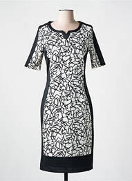 Rochie midi imprimeu fantezie mâneci scurte negru FRANK WALDER femme