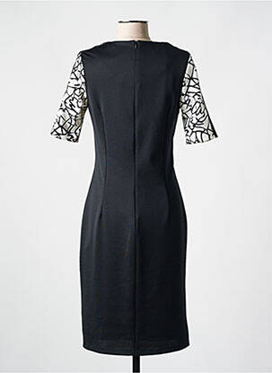 Rochie midi imprimeu fantezie mâneci scurte negru FRANK WALDER femeie