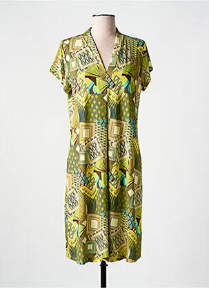 Rochie midi croială fluidă mâneci scurte galben TINTA STYLE femeie