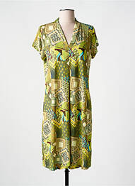 Rochie midi croială fluidă mâneci scurte galben TINTA STYLE femeie