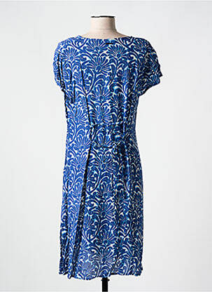 Rochie midi imprimeu fantezie mâneci scurte albastru AGATHE & LOUISE femeie