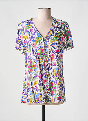 Bluză țesătură poplin mâneci scurte violet TINTA STYLE femeie