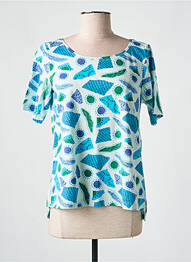 Tricou imprimeu fantezie mâneci scurte albastru AGATHE & LOUISE femeie