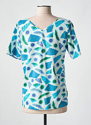 Tricou imprimeu fantezie mâneci scurte albastru AGATHE & LOUISE femeie
