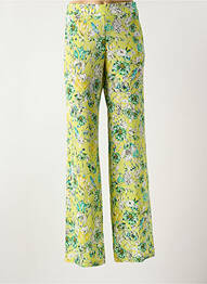 Pantalon drept țesătură crep mărime normală verde ANDAMIO femme