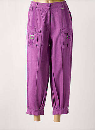 Pantalon 7/8 țesătură poplin mărime normală violet AGATHE & LOUISE femeie