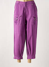 Pantalon 7/8 țesătură poplin mărime normală violet AGATHE & LOUISE femeie