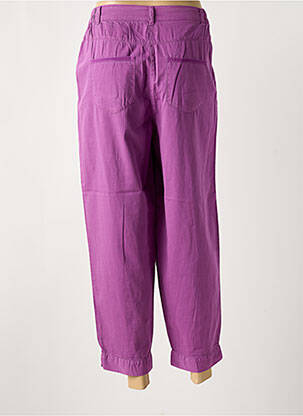 Pantalon 7/8 țesătură poplin mărime normală violet AGATHE & LOUISE femeie