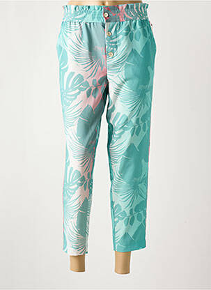 Pantalon 7/8 țesătură poplin mărime normală verde LCDN femeie