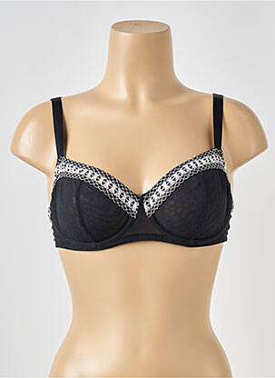 Sutien țesătură tulle sutien cupe întregi cu decolteu înalt negru HUIT & HUIT femeie