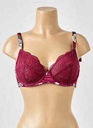 Sutien țesătură dantelă sutien cupe întregi cu decolteu înalt violet PROMISE femme