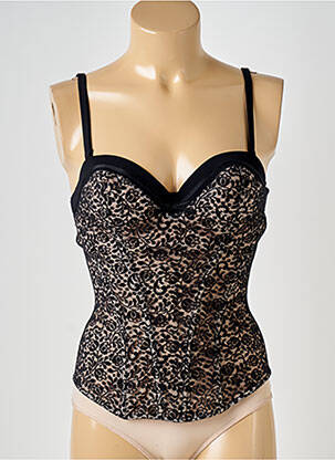 Corset țesătură dantelă negru LOU femeie
