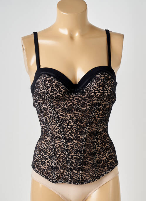 Corset țesătură dantelă negru LOU femme