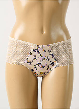 Shorty țesătură satinată bej LOUISA BRACQ femme