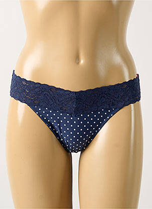 Tanga efect material satinat albastru ESPRIT femeie