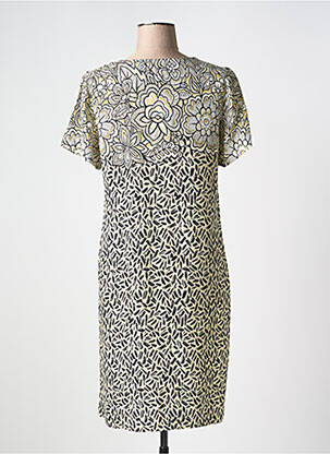 Rochie midi imprimeu floral mâneci scurte bej MASSANA femeie