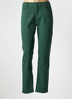 Pantalon slim țesătură poplin mărime normală verde YZY femeie