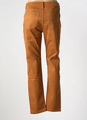 Pantalon slim țesătură poplin mărime normală maro YZY femeie