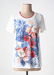 Tricou croială cambrată mâneci scurte alb PLURIELLES femme