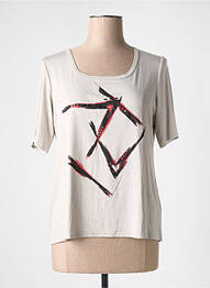 Tricou imprimeu fantezie mâneci scurte bej TELMAIL femme