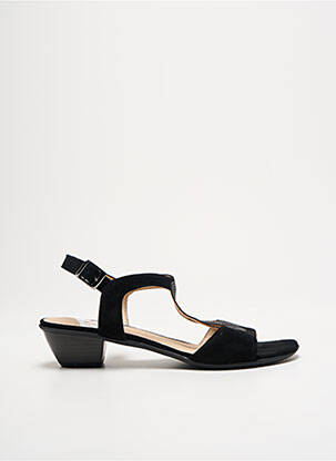 Sandale/pantofi decupați țesătură satinată toc de 4 la 6 cm negru SWEET femeie