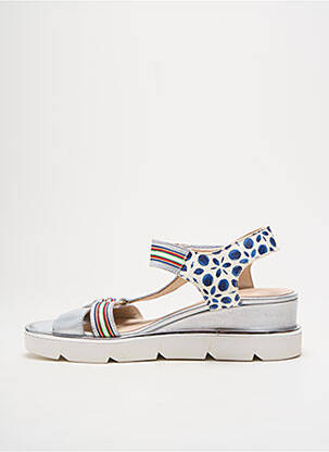 Sandale/pantofi decupați material neted toc de 4 la 6 cm argintiu LIBRE COMME L'AIR femme