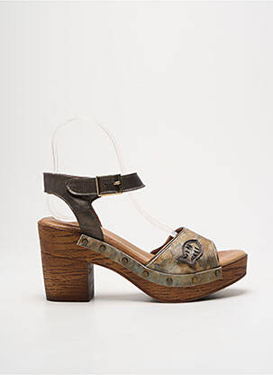 Sandale/Pantofi decupați verde NEMONIC femeie