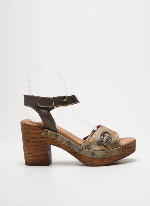 Sandale/Pantofi decupați verde NEMONIC femeie