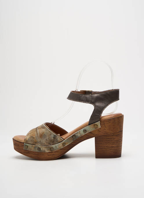 Sandale/Pantofi decupați verde NEMONIC femeie