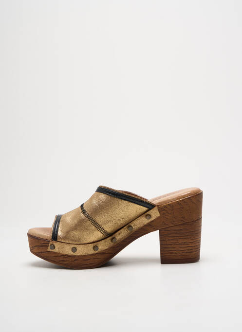 Mulete/Saboți auriu NEMONIC femeie