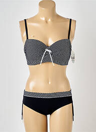 Costum de baie din două piese elasticitate top sutien modelat negru LIDEA femme