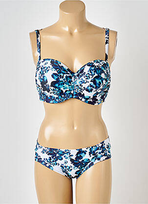 Costum de baie din două piese elasticitate top sutien modelat albastru PANACHE femeie