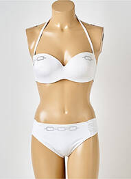 Costum de baie din două piese elasticitate top sutien modelat alb ANTIGEL femme