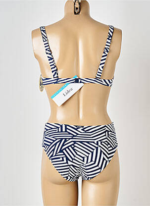 Costum de baie din două piese elasticitate top sutien modelat albastru LIDEA femeie