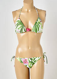 Costum de baie din două piese elasticitate top triunghiuri verde ANTIGEL femme