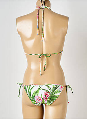 Costum de baie din două piese elasticitate top triunghiuri verde ANTIGEL femeie