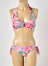 Costum de baie din două piese elasticitate top sutien modelat roz LIDEA femme