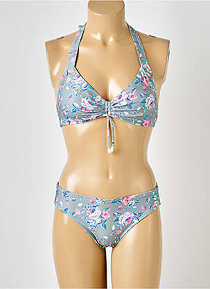 Costum de baie din două piese elasticitate top sutien modelat gri LIDEA femeie