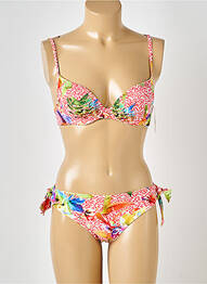 Costum de baie din două piese elasticitate top sutien modelat portocaliu LIDEA femme