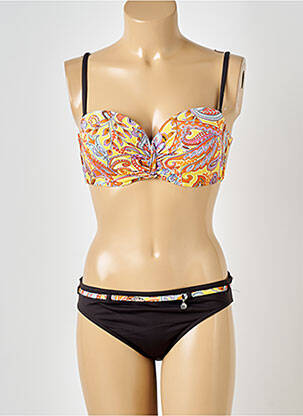 Costum de baie din două piese elasticitate top sutien modelat maro GRAIN DE SABLE femeie