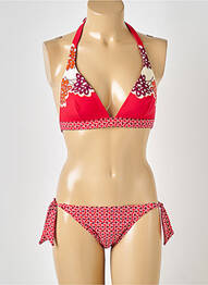 Costum de baie din două piese elasticitate top sutien modelat roșu RASUREL femeie