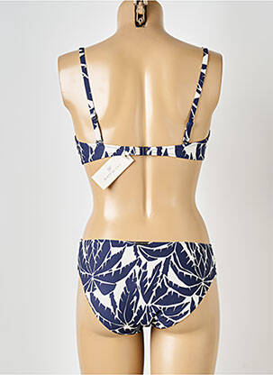 Costum de baie din două piese elasticitate sutien balconet cu decolteu înalt albastru WATERCULT femeie